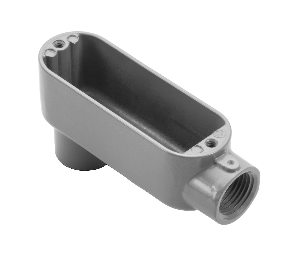 Garvin Industries LB10, 4" Threaded LB Type Rigid Conduit Body, Aluminum, Powder Coat, 3 Hubs, 400 MCM Max Wire Size