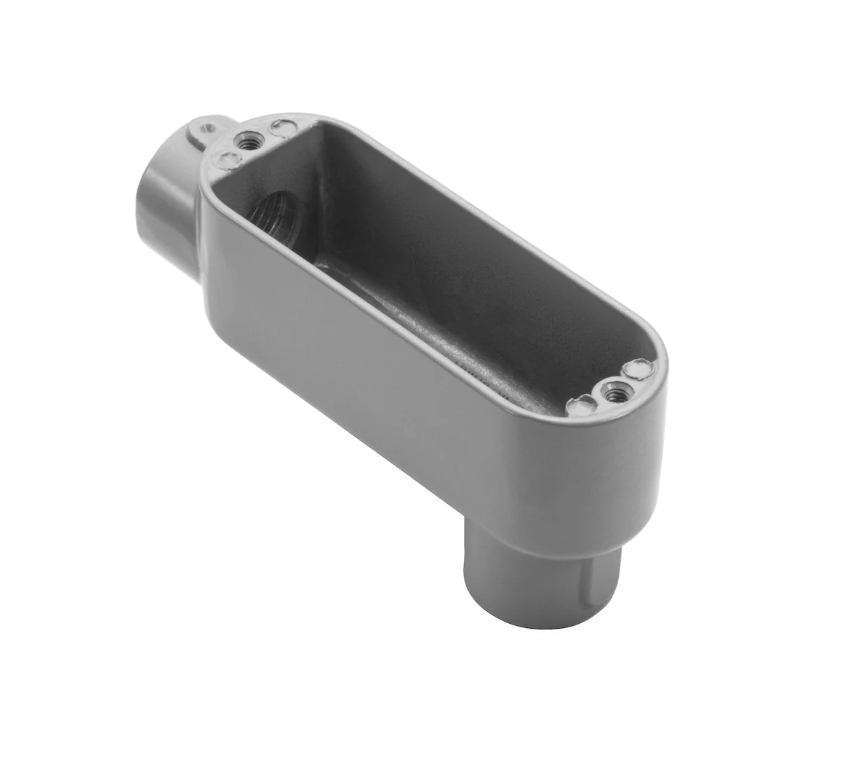 Garvin Industries LB10, 4" Threaded LB Type Rigid Conduit Body, Aluminum, Powder Coat, 3 Hubs, 400 M...