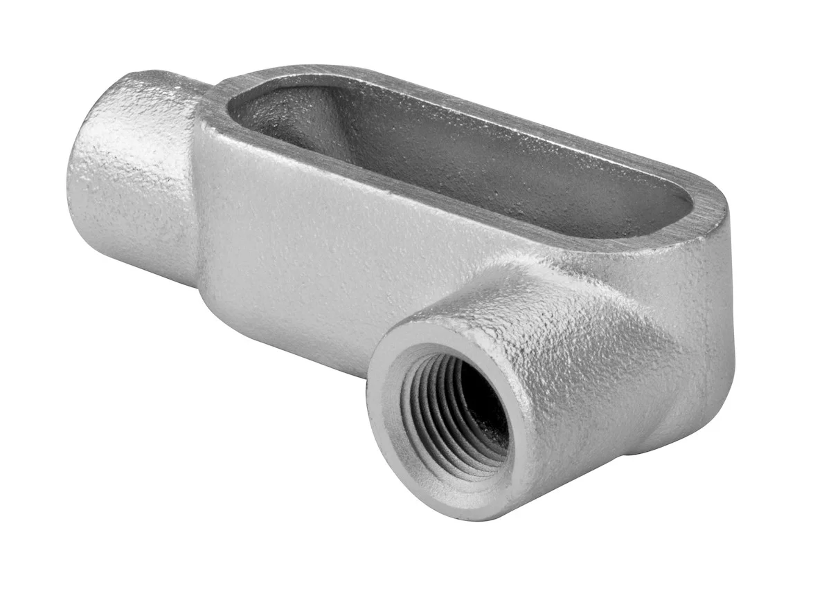 Garvin Industries LL10G7, 4" LL Type Form 7 Rigid Conduit Body, Gray Iron, Zinc Plated, 231 in³ Volume