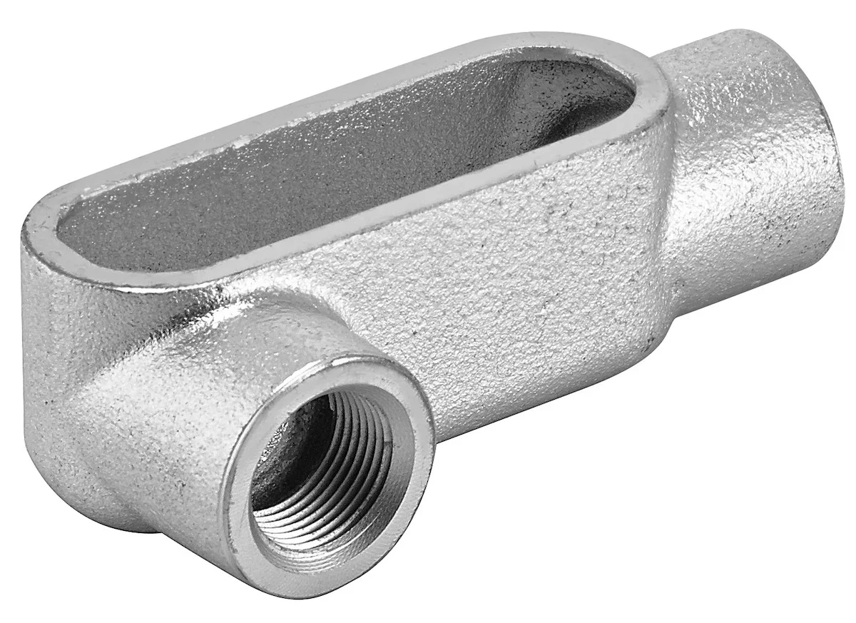 Garvin Industries LR10G7, 4" LR Type Form 7 Rigid Conduit Body, Gray Iron, Zinc Plated, 231in³ Volume