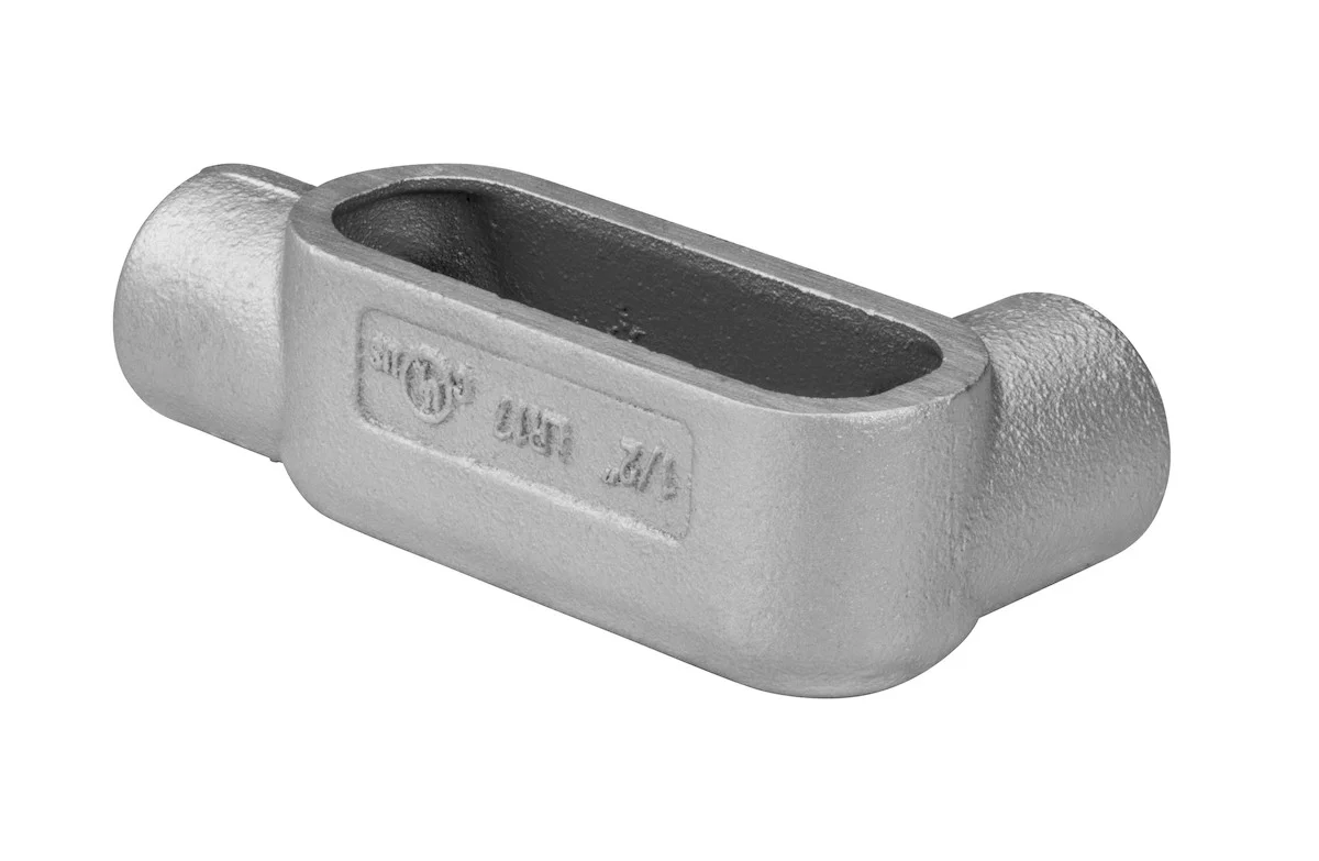 Garvin Industries LR10G7, 4" LR Type Form 7 Rigid Conduit Body, Gray Iron, Zinc Plated, 231in³ Volume - view 2