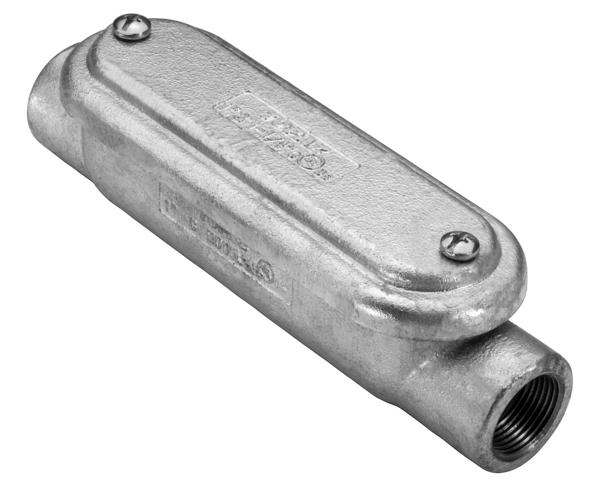 Garvin Industries MC3CGHDG, 1" Mogul Conduit Body, C Type with Rollers, Hot Dip Galvanized, Malleable Iron, with Cove...
