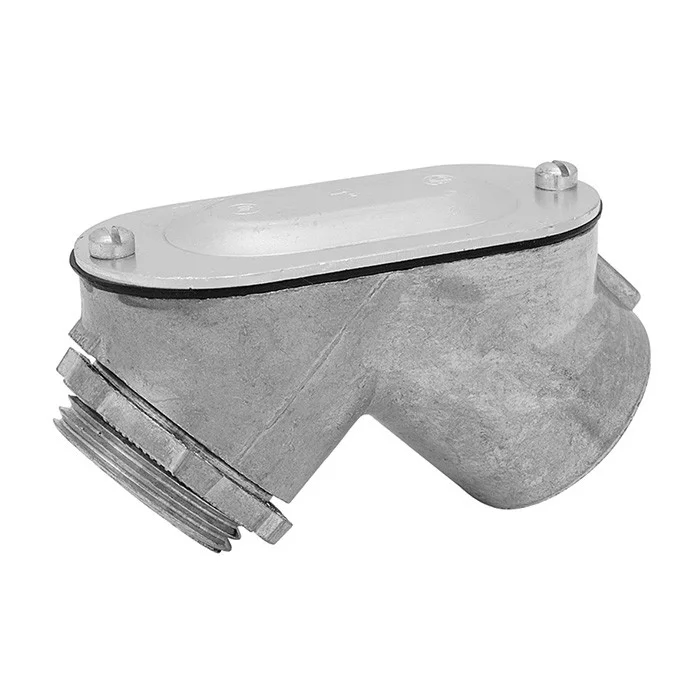 Garvin Industries ML-142-4, 1-1/4" Rigid to Box Pull Elbow, Malleable Iron, Zinc Plated Steel Cover, Neoprene Gasket