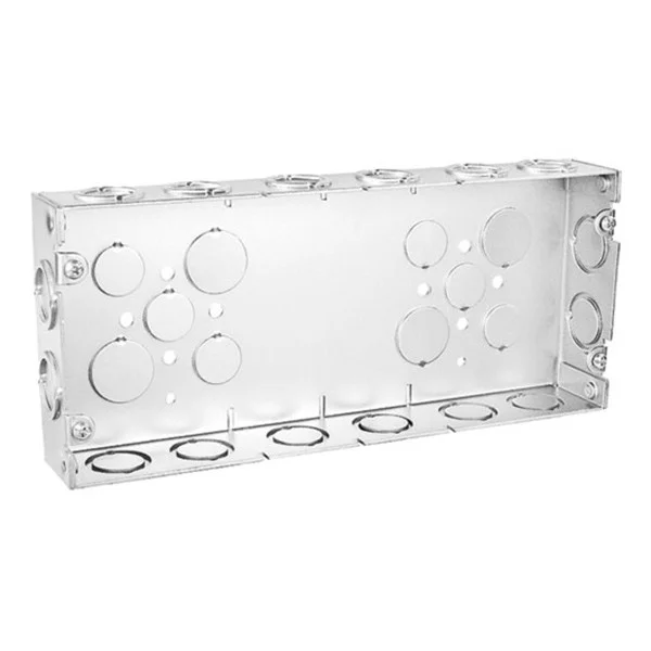 Garvin Industries Multi-Gang Box, 3-Gang, 1-5/8" Deep, Conduit Knockouts
