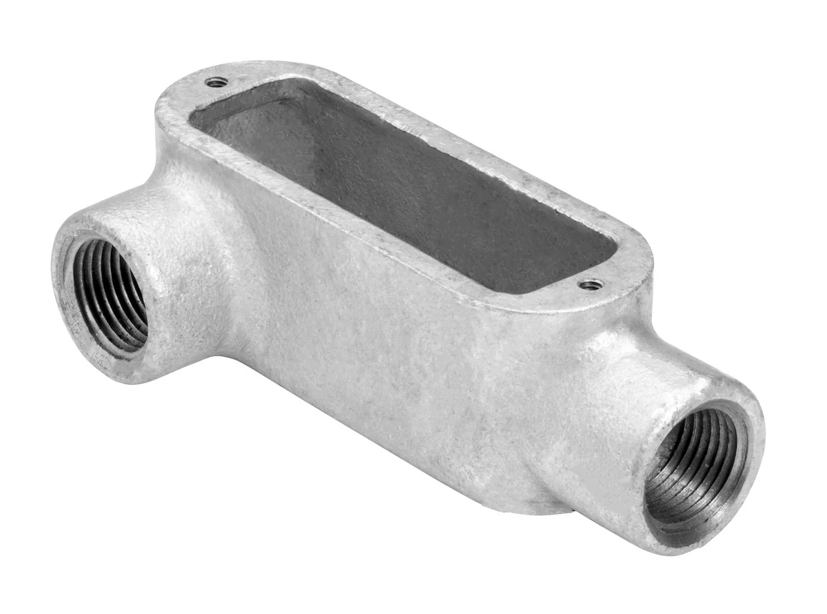 Garvin Industries LR1MHDG, 1/2" Threaded LR Type Rigid Conduit Body, Hot Dip Galvanized, Malleable Iron