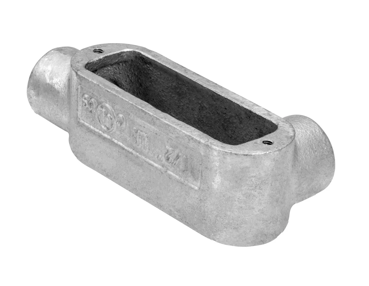 Garvin Industries LR1MHDG, 1/2" Threaded LR Type Rigid Conduit Body, Hot Dip Galvanized, Malleable Iron - view 2