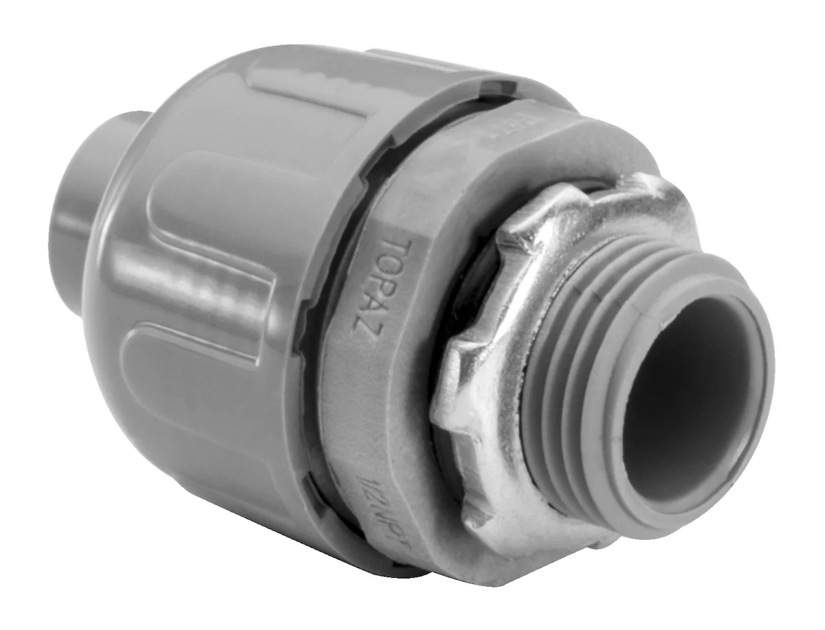 Garvin Industries Straight Liquidtight Connector, 1-1/2", Gray Nylon - view 2