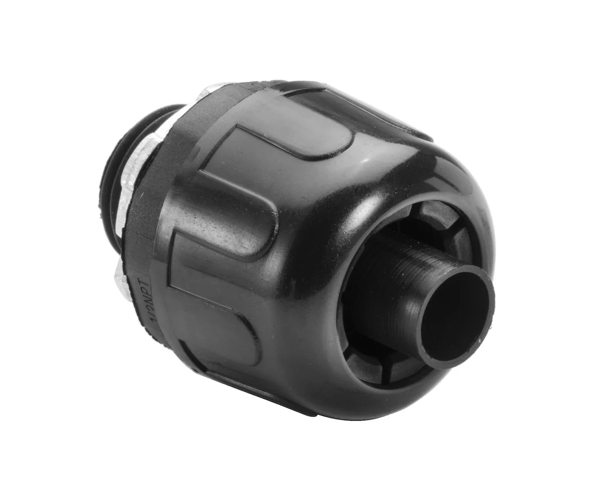 Garvin Industries Straight Liquidtight Connector, 1-1/2 Inch, Black Nylon - view 2