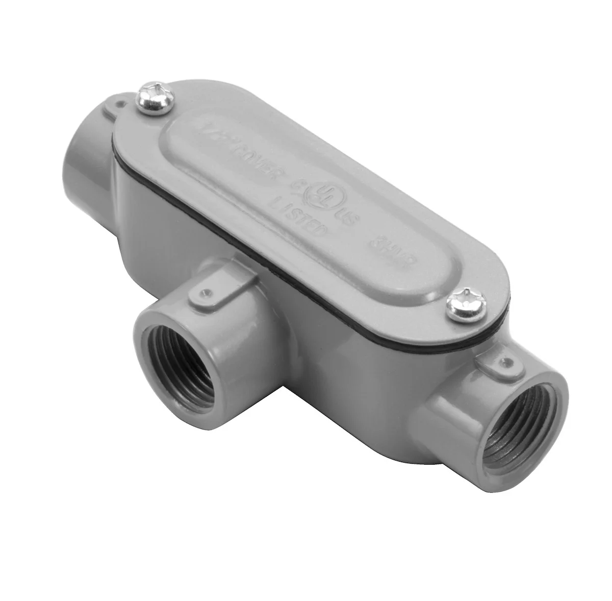 Garvin Industries Rigid Conduit Body, T Type, 1-1/2" Threaded with Cover and Gasket, Copper-Free Aluminum