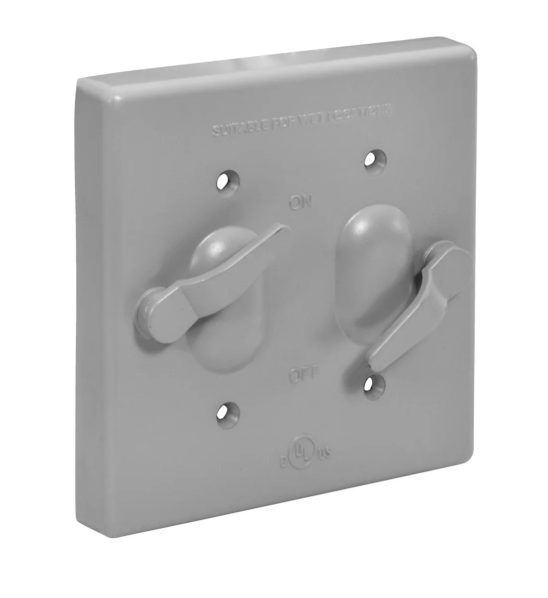 Garvin Industries WSC22HD, Double Gang Toggle Switch Heavy Duty Die-Cast Aluminum Cover, Gray, NEMA 3R, UL Listed