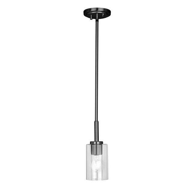 GlobaLux Ablo 1-Light Pendant, Clear Glass, Medium Base, 60W, 120V, Brushed Nickel|Black|Aged Brass - view 3