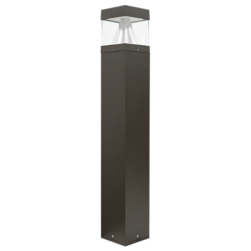 GlobaLux BLS Square LED Bollard, 14W|19W|24W, 120-277V, 3000K|4000K|5000K, 80CRI, Bronze
