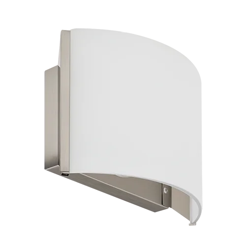 GlobaLux CVL Series Curved Glass Vanity Light, 1-Light, 8W LED, 120V Triac Dimming, 3000K, 80CRI, Brushed Nickel