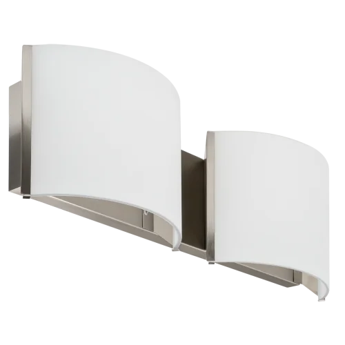 GlobaLux CVL Series Curved Glass Vanity Light, 2-Light, 16W LED, 120V Triac Dimming, 3000K, 80 CRI, Brushed Nickel