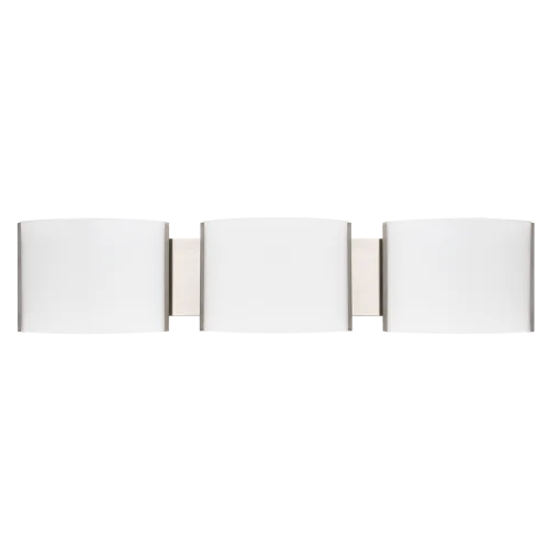 GlobaLux CVL Series Curved Glass Vanity Light, 3-Light, 24W LED, 120V Triac Dimming, 3000K, 80 CRI, ...