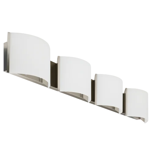 GlobaLux CVL Series Curved Glass Vanity Light, 4-Light, 32W LED, 120V Triac Dimming, 3000K, 80CRI, Brushed Nickel