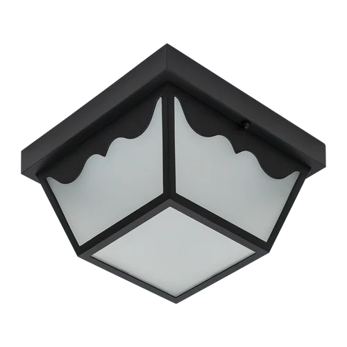GlobaLux DSO LED Outdoor Ceiling Light, 17W, 1020 Lumens, 120V, 3000K/3500K/4000K Selectable, 80 CRI, Black