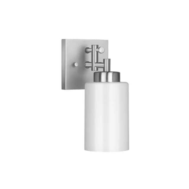 GlobaLux Everlyn 1-Light Bath Vanity, Frosted Glass, Brushed Nickel, 1 x 60W, 120V