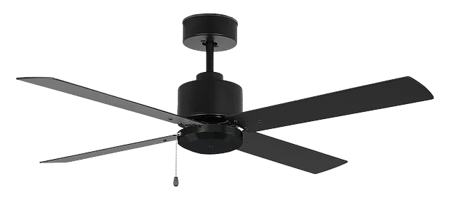 GlobaLux EVNT 52" Vento Ceiling Fan, 4 Blades, 18W Integrated LED, 120V, 3000K, Brushed Nickel, Silver/Black Reversib...