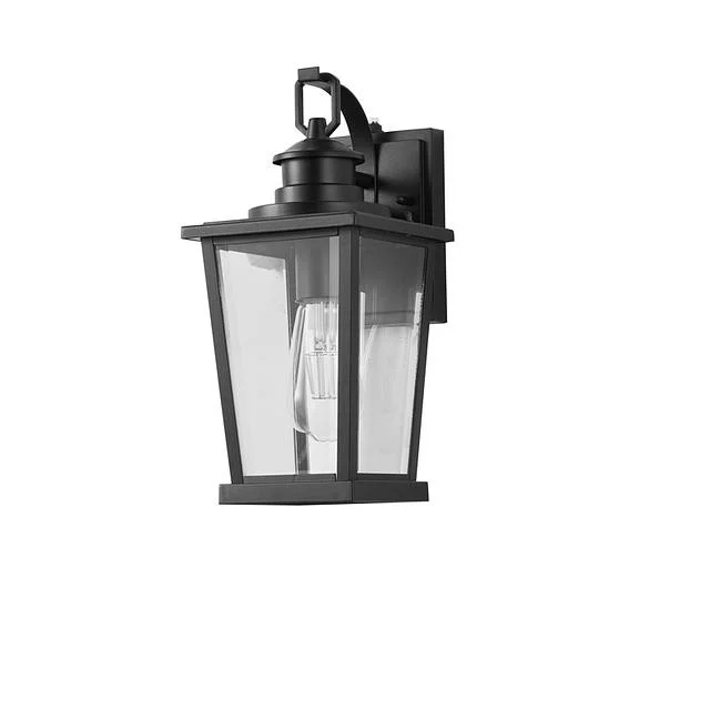 GlobaLux Fullman 1-Light Outdoor Light, Black Finish, Clear Glass, E26 Socket, 120V - view 2