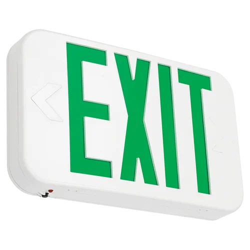 GlobaLux LXS Series LED Exit Sign, 2 Faces, White Housing, Green/Red Selectable Letters