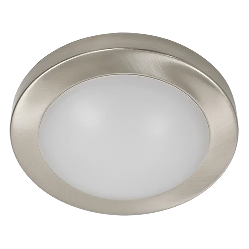 GlobaLux MDL Series LED Disk Light, 8" Diameter, 12W, 120V Triac Dimming, 3000K, 80CRI, Brushed Nickel