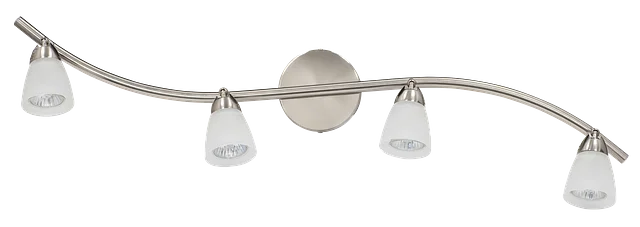 GlobaLux TRK Series Track Light Fixture, 4-Light, GU10, 120V, 3000K, Brushed Nickel