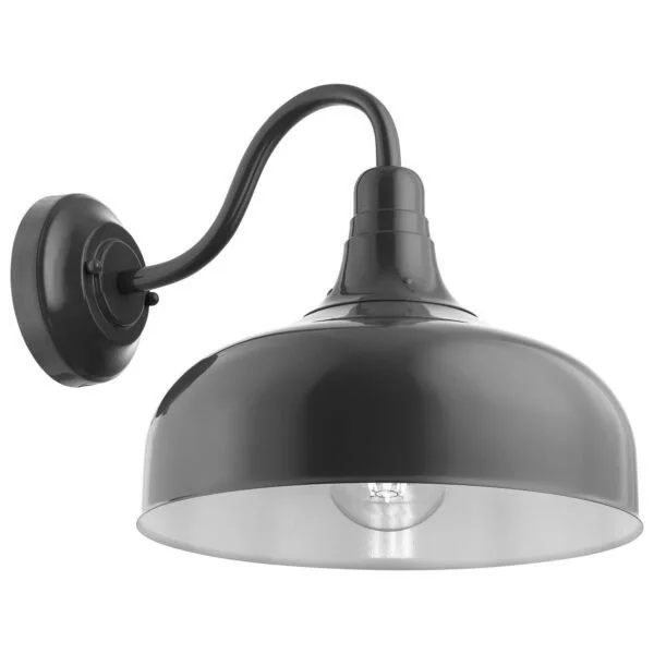 Gooseneck Rustic Barn Light Fixture, Wall Mount, Medium Base (E26) Socket, Red