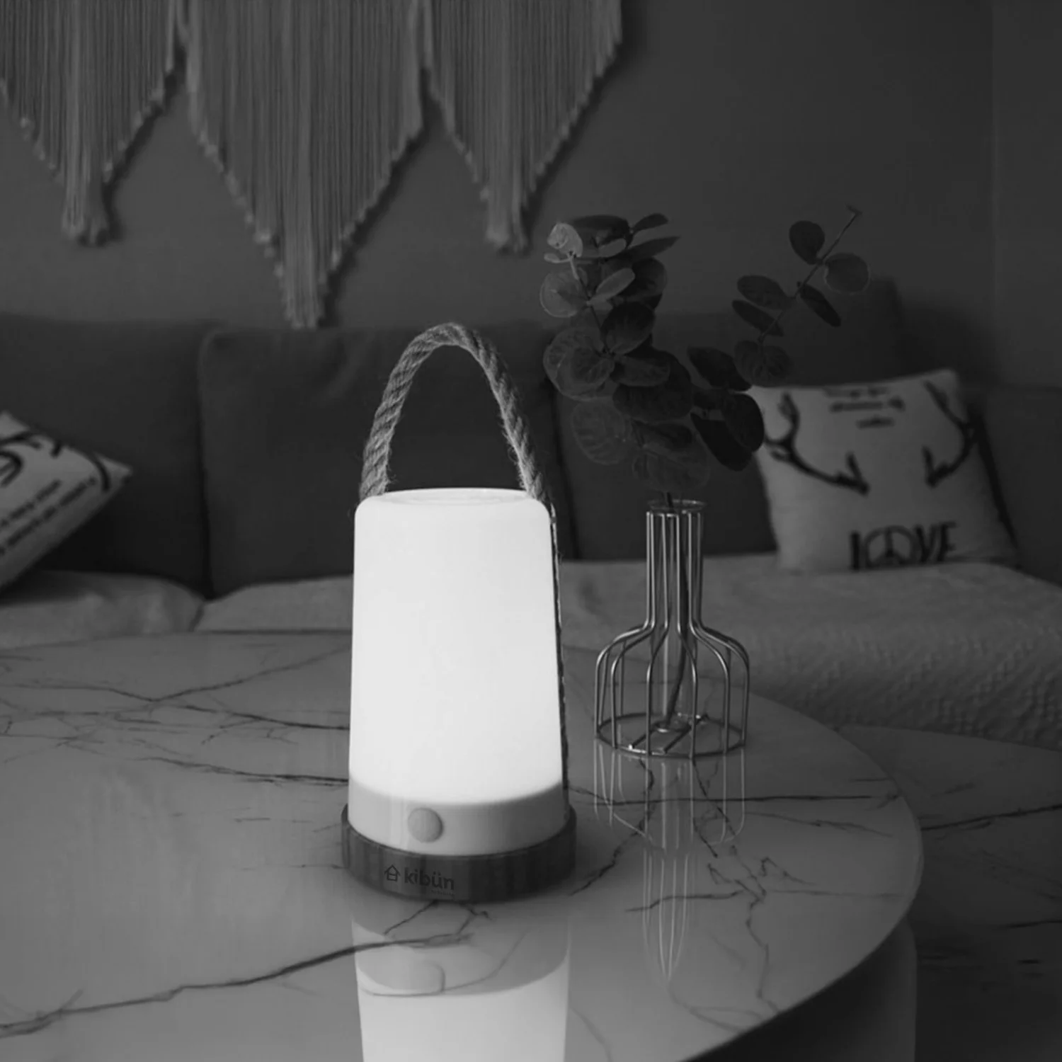 Groove Cordless LED Outdoor Table Lamp With Dimmer, Built-In Rechargeable Battery, 3-Level Brightness, White - view 3