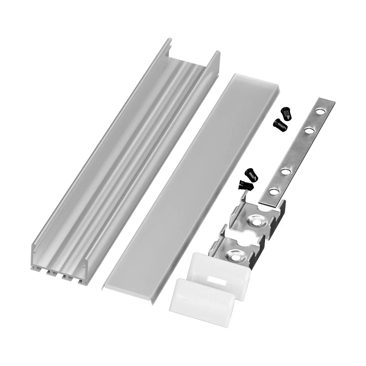 GTX Extrusion Bundle, 2M, Aluminum Finish, High Grade Diffusion Lens