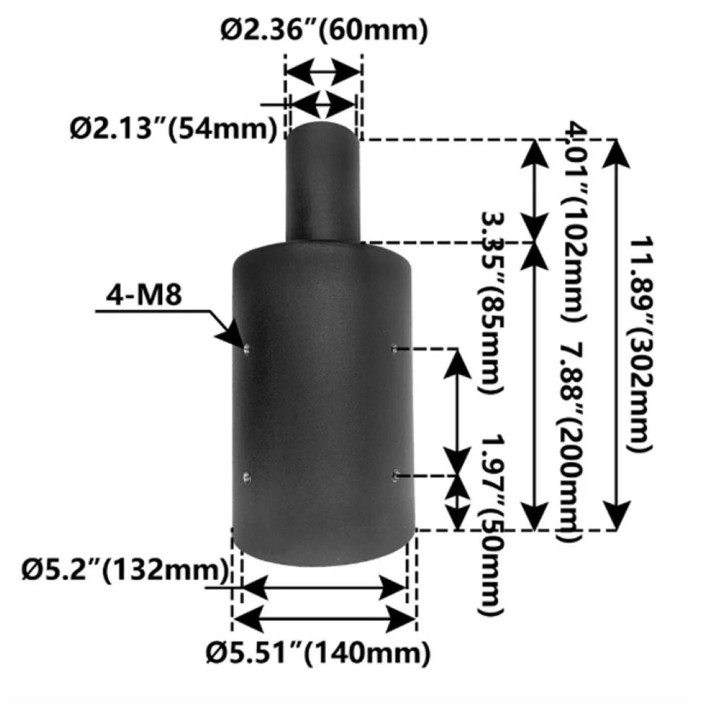 Halco 5" Round Pole Mount Tenon Adapter, 2-3/8" O.D. Tenon, Dark Bronze, Max EPA 0.3 - view 2
