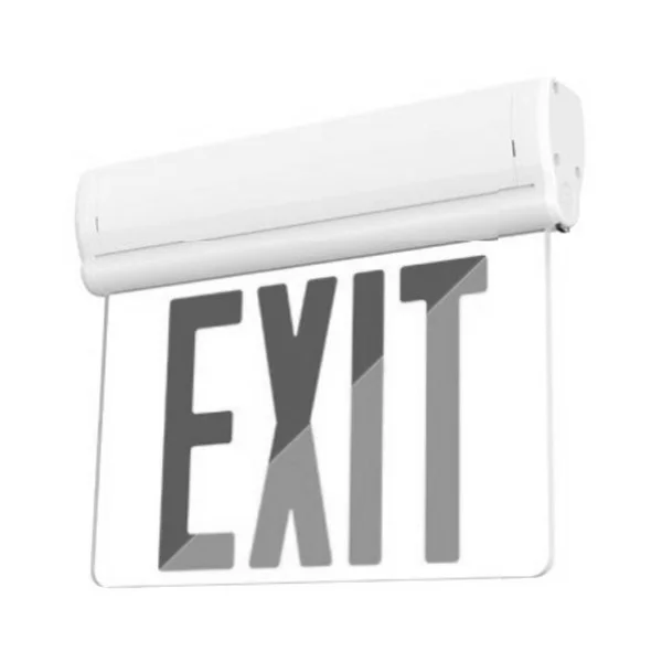 Halco Emergence Thermoplastic Edgelit Exit Sign, Selectable Red/Green Legend, Selectable Single/Double Face, Manual o...