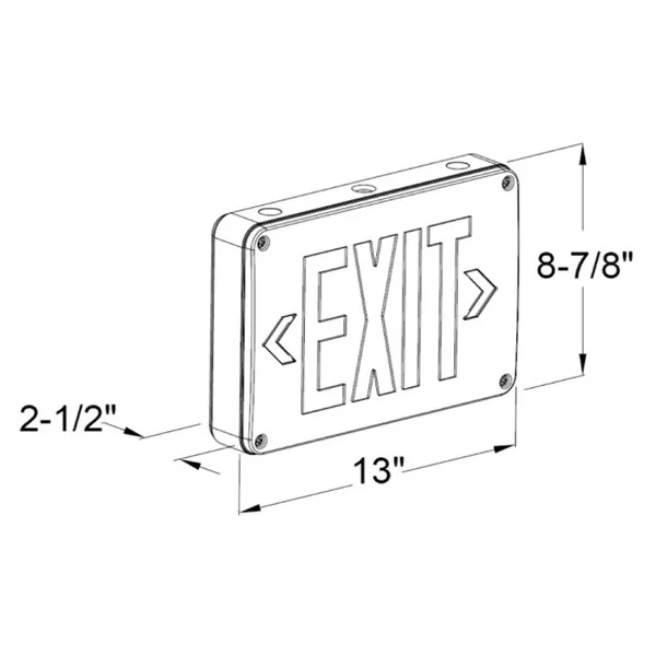 Halco Emergence Wet-Location Exit Sign, Black Housing, Field-Selectable Red/Green Legend, Field-Sele...