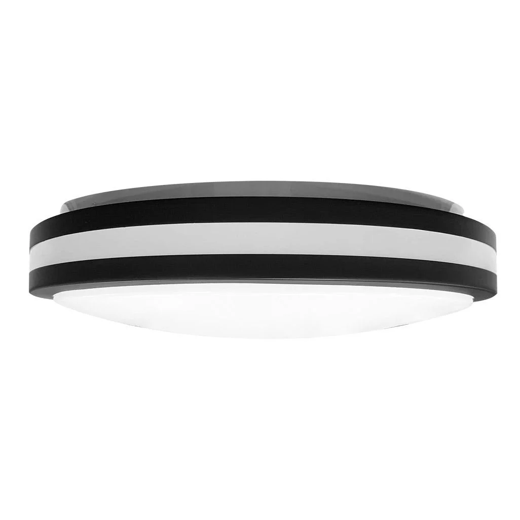 Halco Flushmount Modern Double Ring, 14", Color Selectable 2700K|3000K|3500K|4000K|5000K, Black, 120...