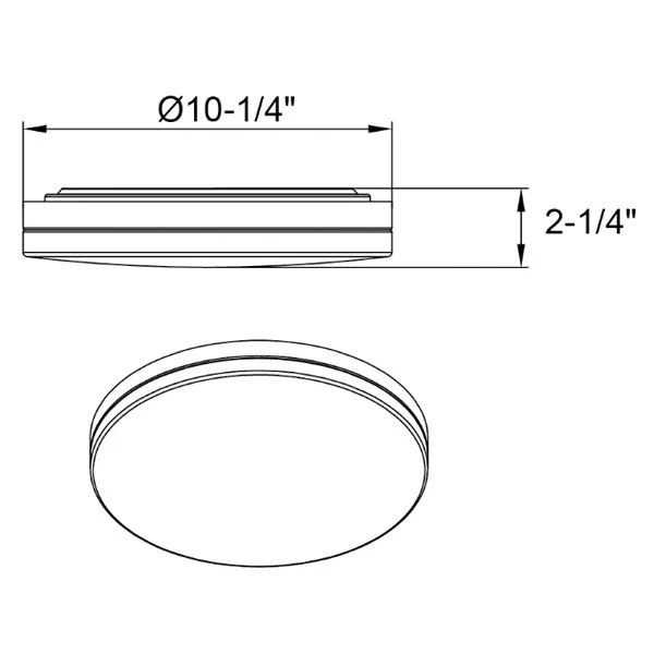 Flushmount Slim Drum Fixture, 11", Color Selectable 2700K/3000K/3500K/4000K/5000K, Black Trim, 120V,...