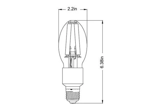 Halco LED HID Filament Lamp, 15W, 80 CRI, E26 Base, ED17, 2250 lm - view 2