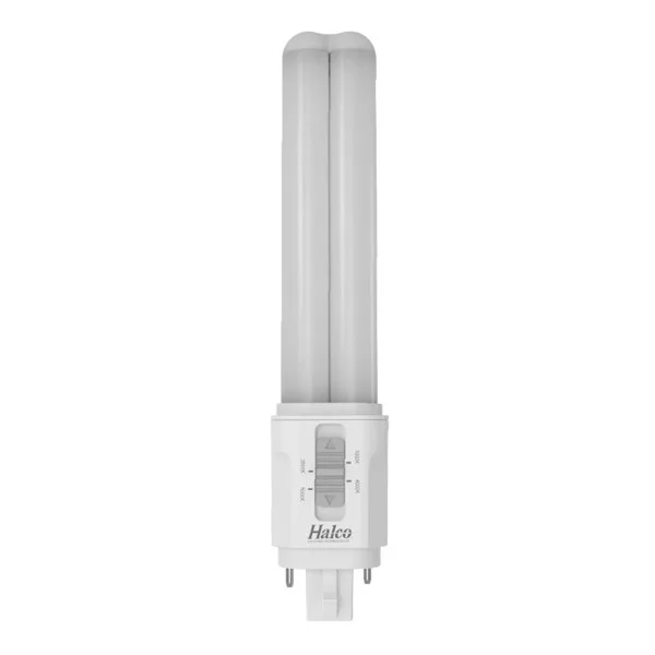 Halco ProLED Select Plug-In Lamp, Double Tube Omni, 9W, 80CRI, 3000K/3500K/4000K/5000K Selectable, Hybrid Type A/B, G...