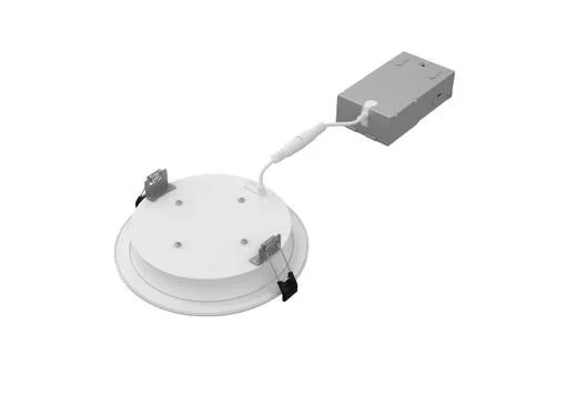 Halco Push Lens Slim Downlight, 6", Color Selectable 2700K/3000K/3500K/4000K/5000K, Baffle Trim, 120V