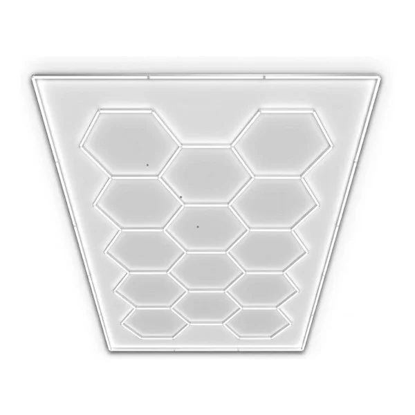 HEX Series Hex Car Shop Decorative Light Kit with Frame, 96"x190", 534W, 3000K, 120-277V - view 2