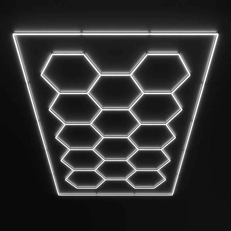 Hexagon Ceiling Light Fixture, 96in x 190in, 534W, 6500K