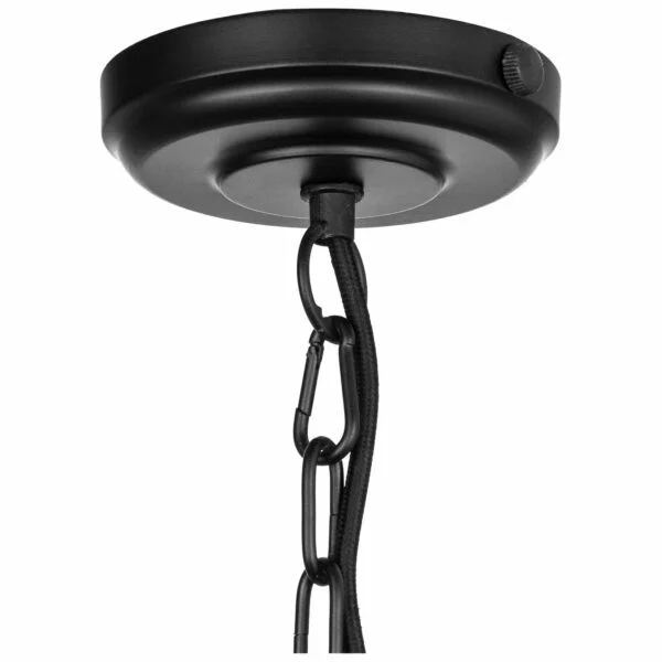 Hexagon Satin Black Finish Vintage-Style Pendant Fixture, Industrial Design, Adjustable Cord - view 2
