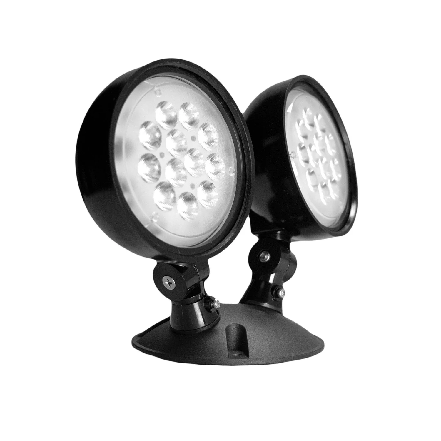 High-Power LED Outdoor Polycarbonate Remote Head, Double Head, Wall or Ceiling Mount, Black