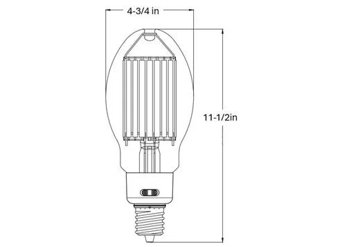 HiLED Lamp 60W-85W Selectable Lumens, ED37 Bulb, EX39/E39 Base - view 3