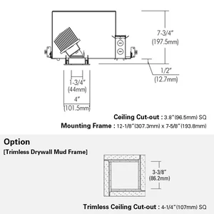 ICED95331S 3.6” X 3.6” IC Airtight, 10W, 120-277VAC, 725lm, 80/90 CRI, 2700K|3000K|3500K|4000K, - Ad...