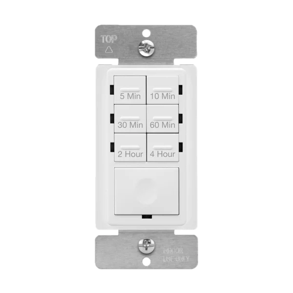 In-Wall Timer Switch, 7-Button, 5min-4hr Countdown, LED, Incandescent, Fluorescent Compatibility