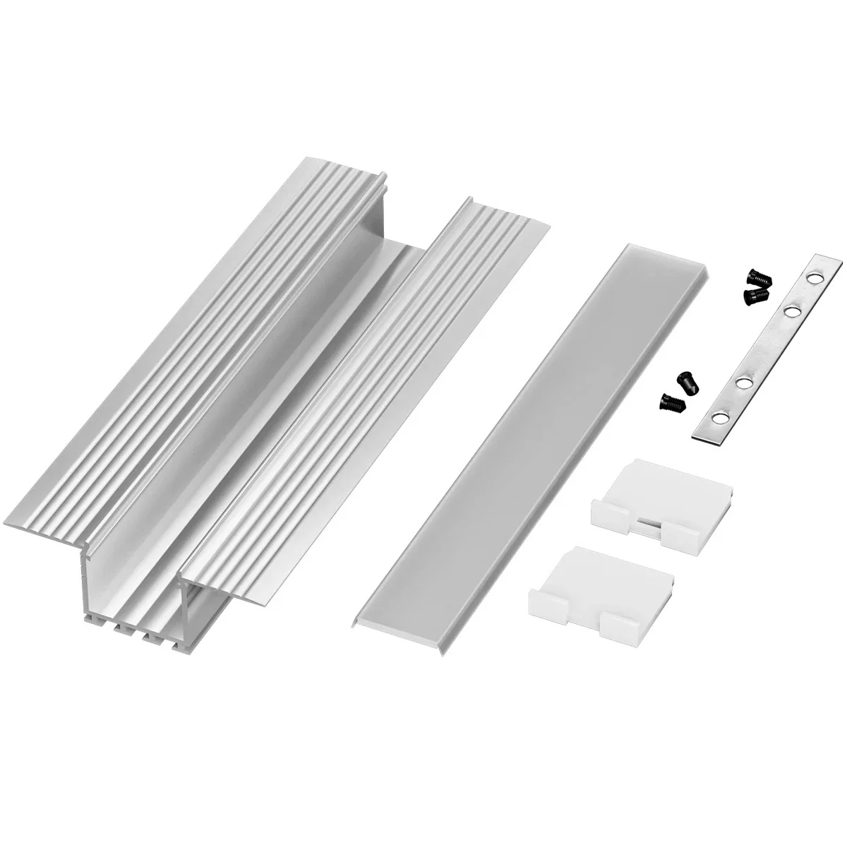 Invisible Slot Single Bundle, 2M Invisible Slot Extrusion, 2M High Grade Diffusion Lens, End Cap with Hole, End Cap w...