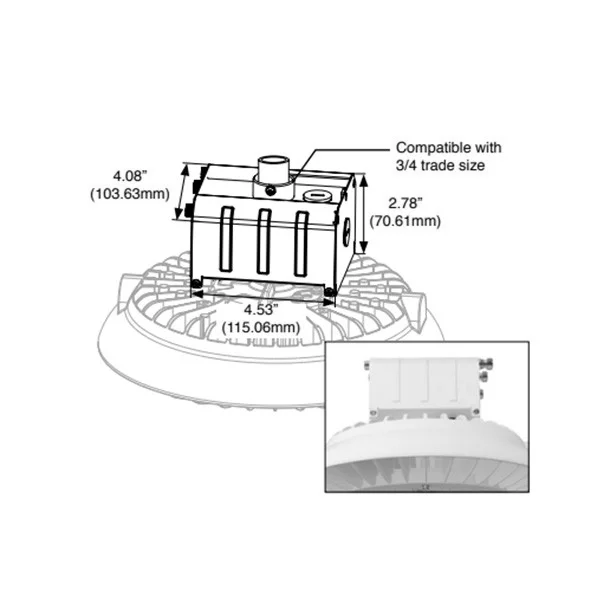 Junction Box for UXB G3 ECO High Bay, White Finish - view 2