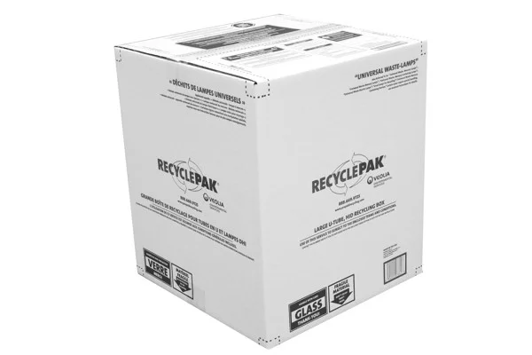Large U-tube, HID Lamp Recycling Box