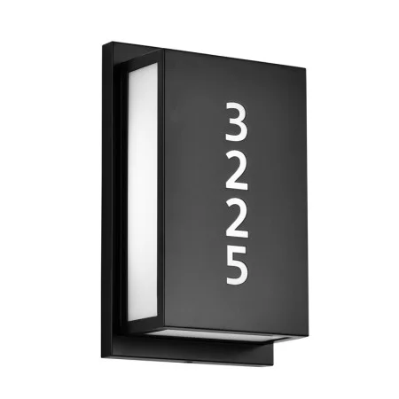 Laser Engraved Metal with Acrylic Shade, Black Finish, 120-277V, 14W, 3000K|4000K, Room Number Address Light