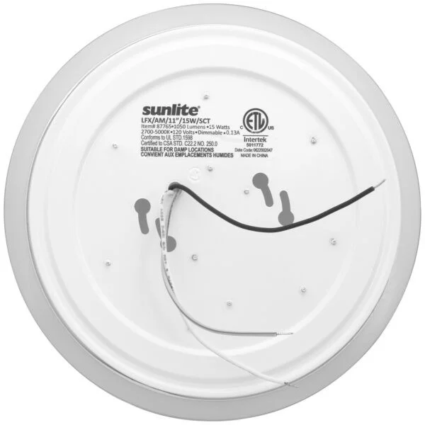 LED 11 Inch Slim Saucer Flushmount Ceiling Light Fixture, 15 Watts, 1050 Lumens, Selectable 5 CCT 27...